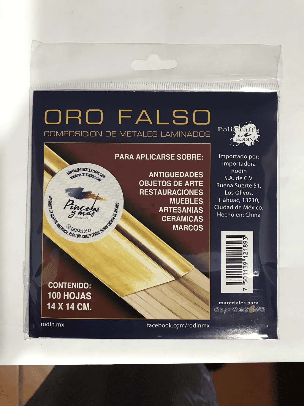 HOJAS RODIN ORO Y PLATA FALSO
