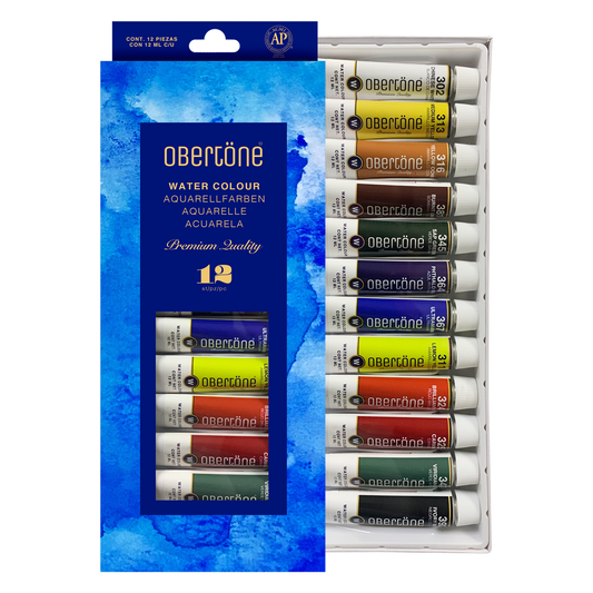 ACUARELA OBERTONE PREMIUM 12ML ESTUCHE CON 12 TUBOS