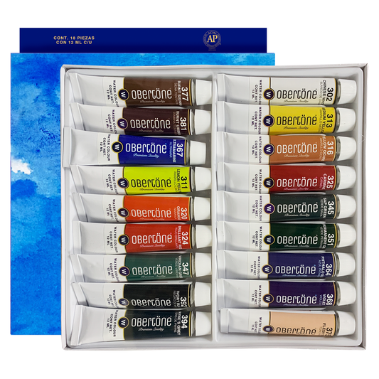 ACUARELA OBERTONE PREMIUM 12ML ESTUCHE CON 18 TUBOS