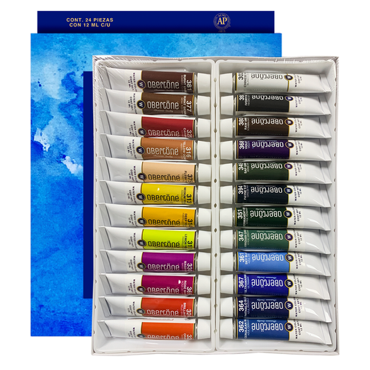 ACUARELA OBERTONE PREMIUM 12ML ESTUCHE CON 24 TUBOS