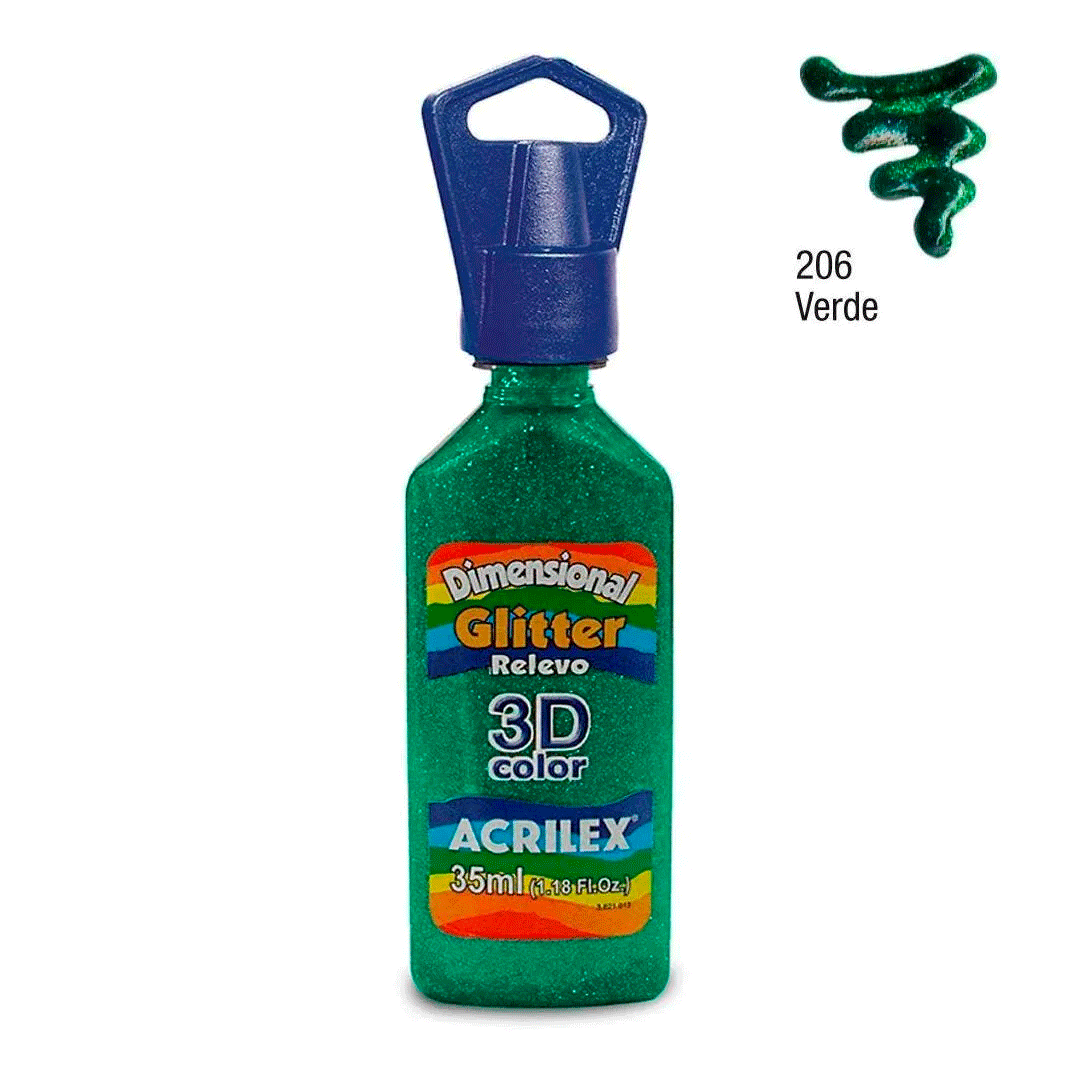 PINT DIM ACRILEX #206 35ML VDE GLITT TUB